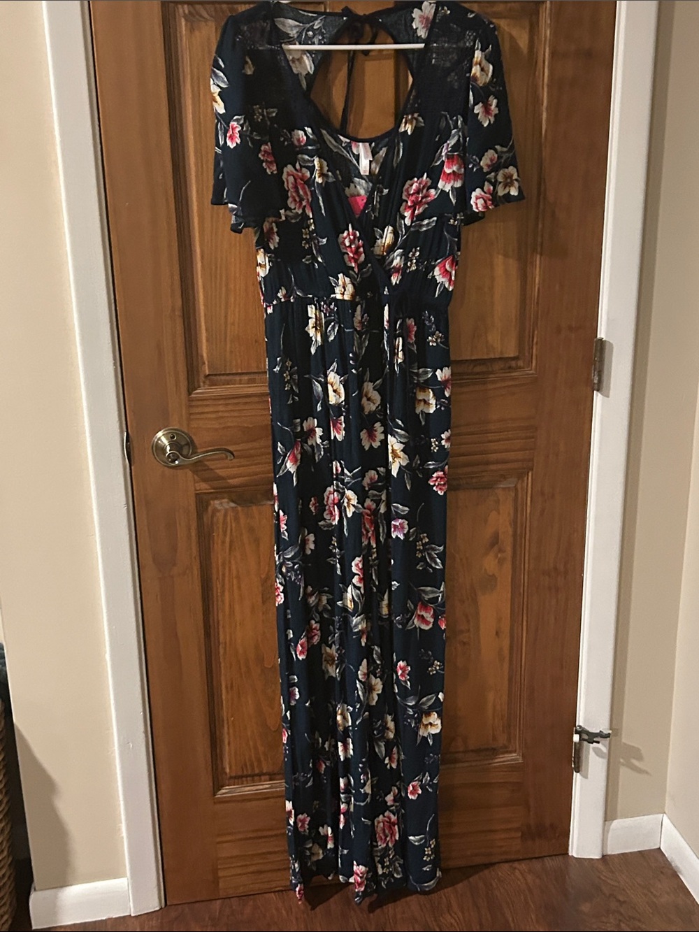 Women's Navy floral pants romper